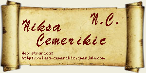 Nikša Čemerikić vizit kartica